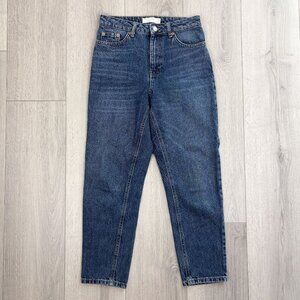 Topshop Womens Mom Jeans Medium Blue Denim Size 28 90s